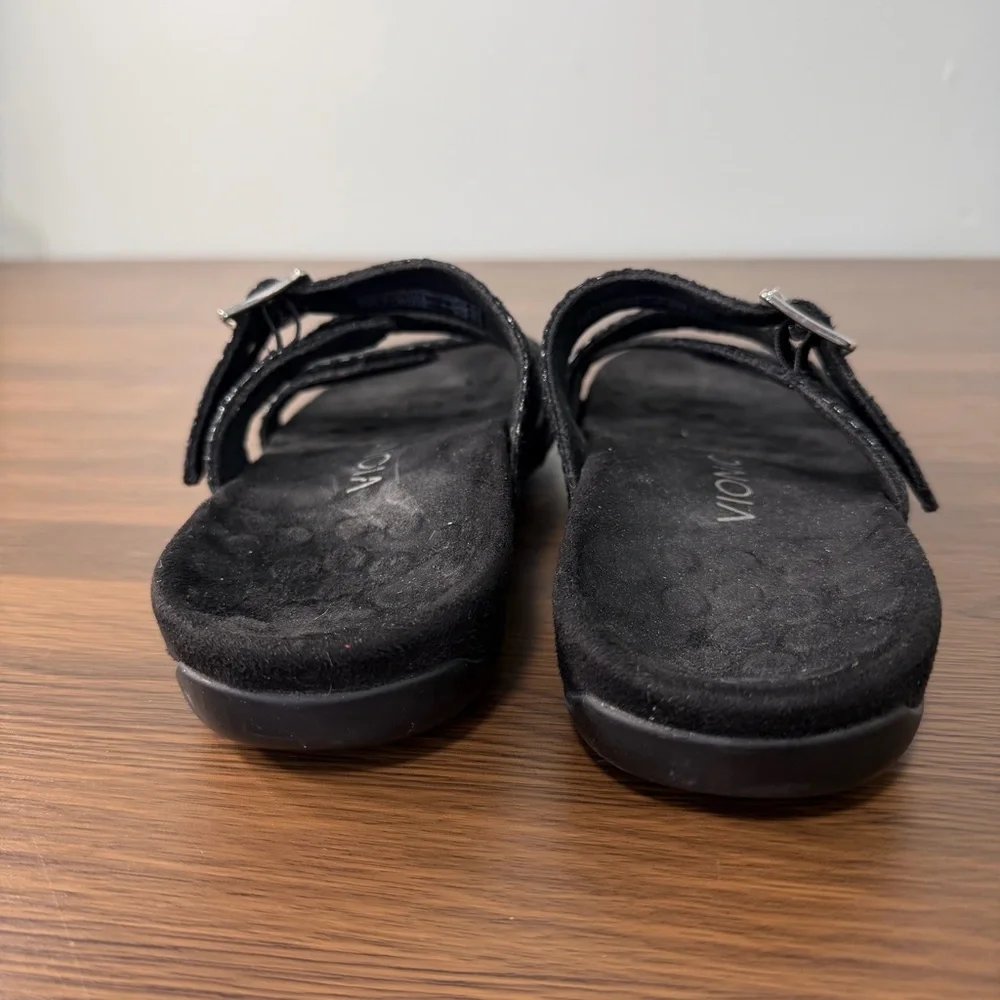 Vionic Black Textured Slide‎ Sandals Size 6